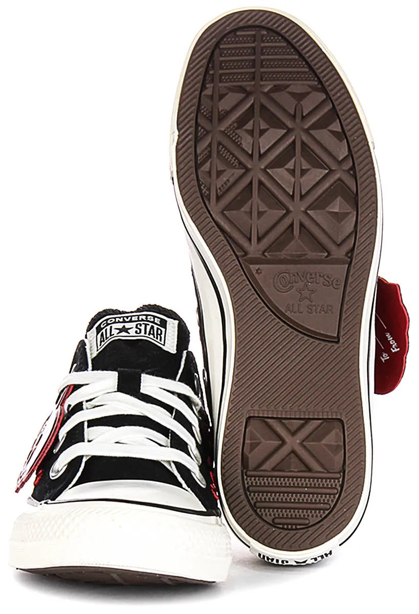 Converse All Star Low A13651C Rose & Hearts In Black Red