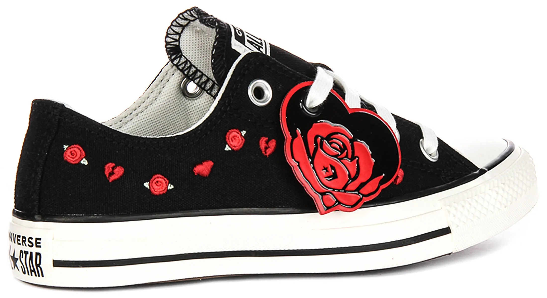 Converse All Star Low A13651C Rose & Hearts In Black Red