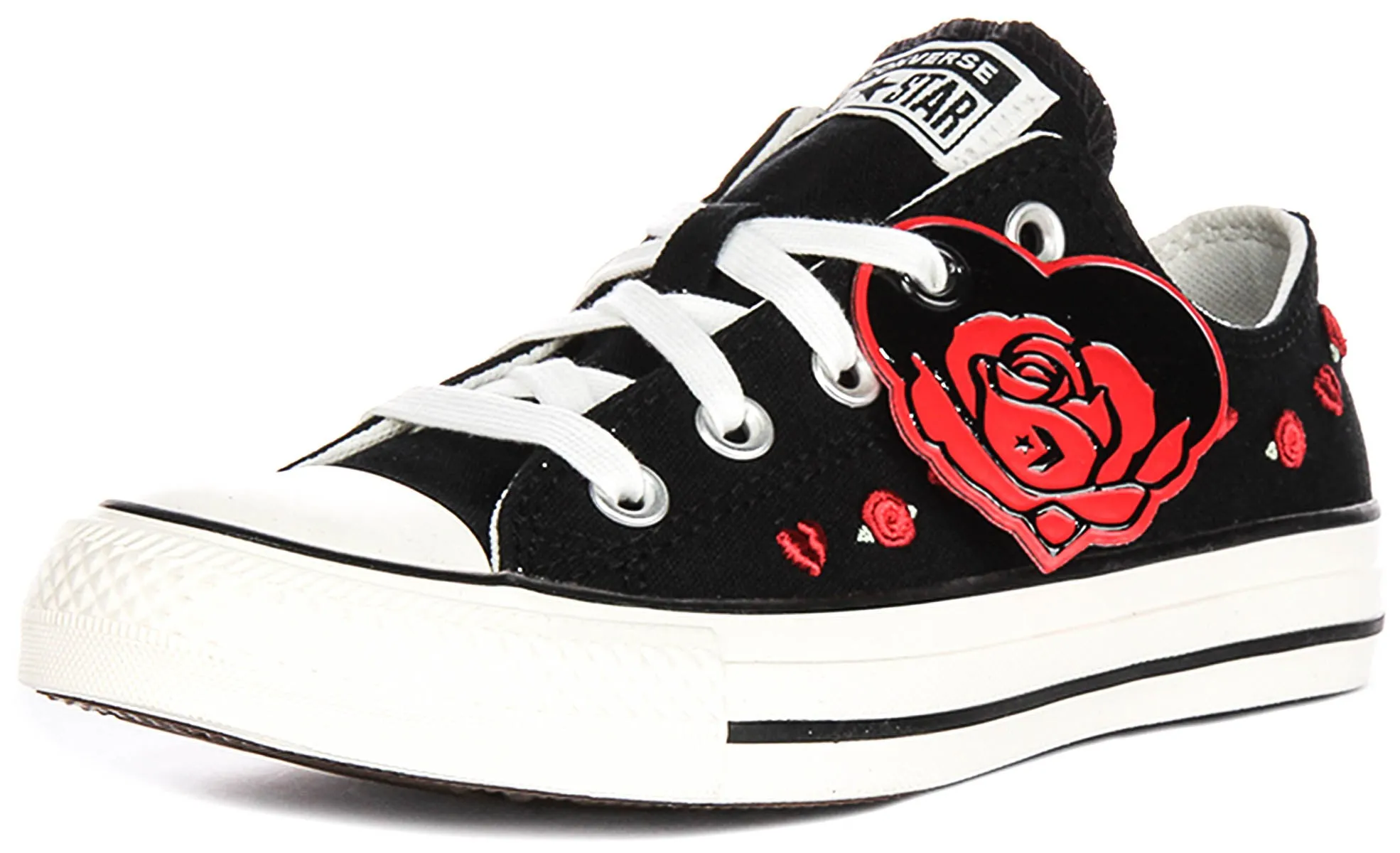 Converse All Star Low A13651C Rose & Hearts In Black Red