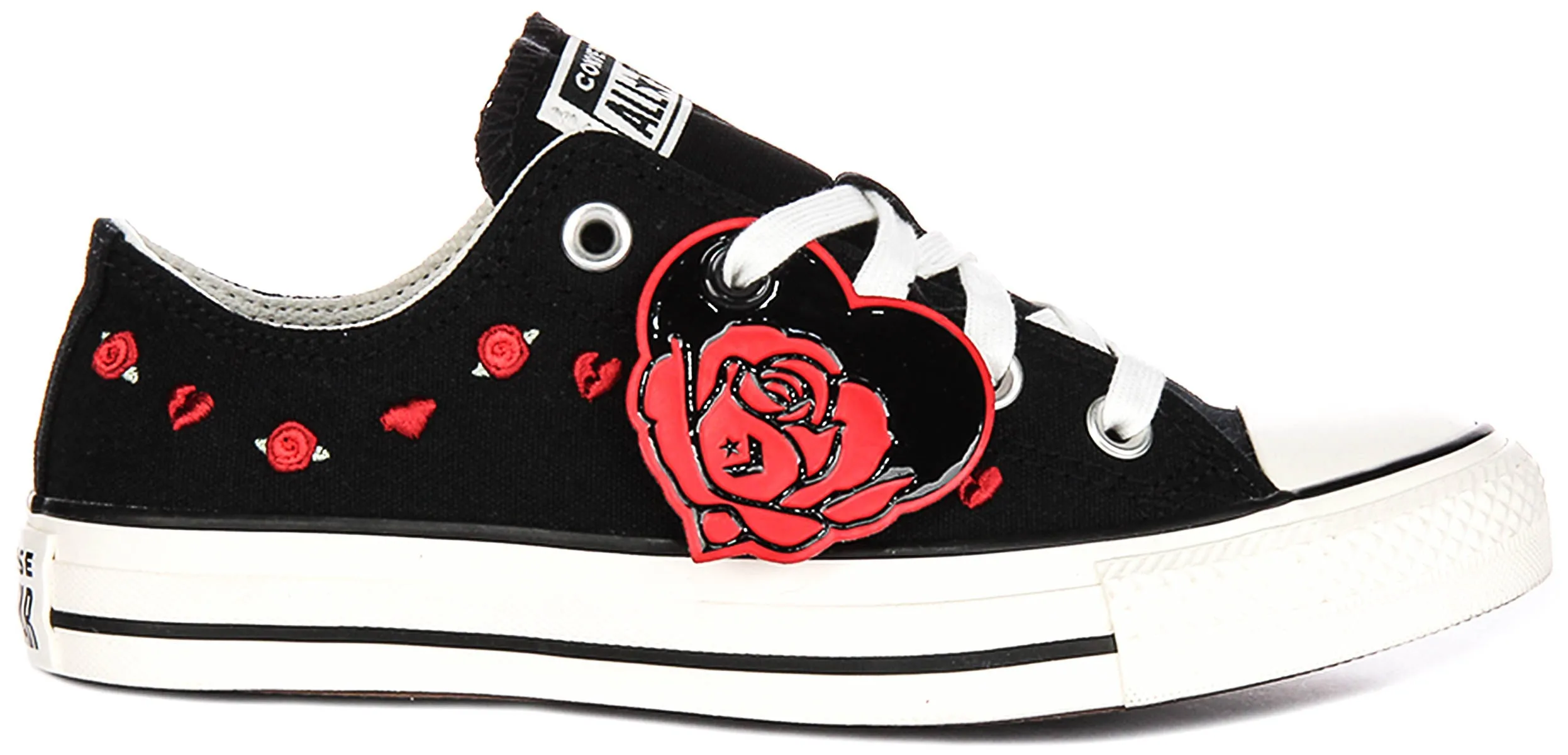 Converse All Star Low A13651C Rose & Hearts In Black Red