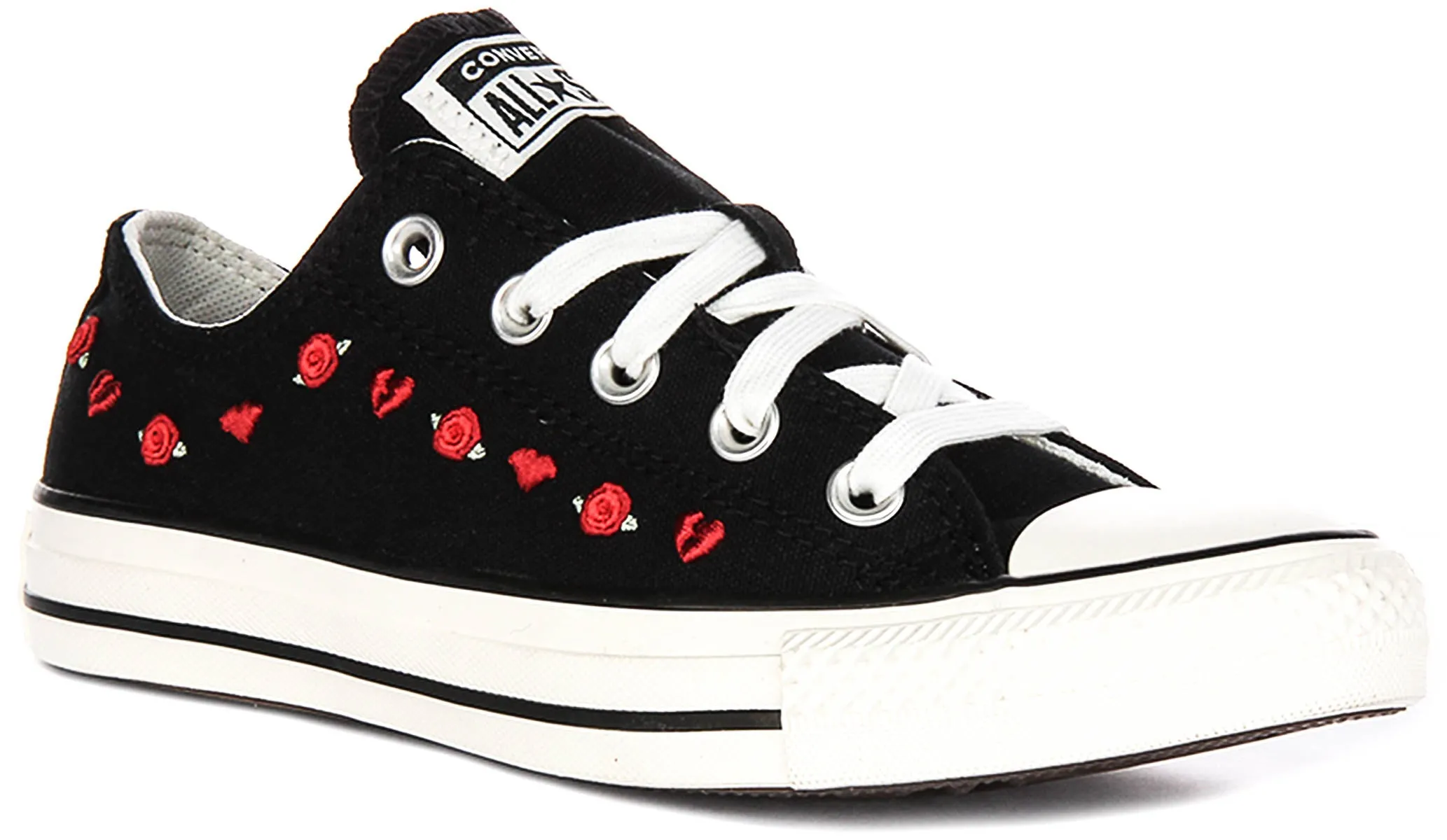 Converse All Star Low A13651C Rose & Hearts In Black Red