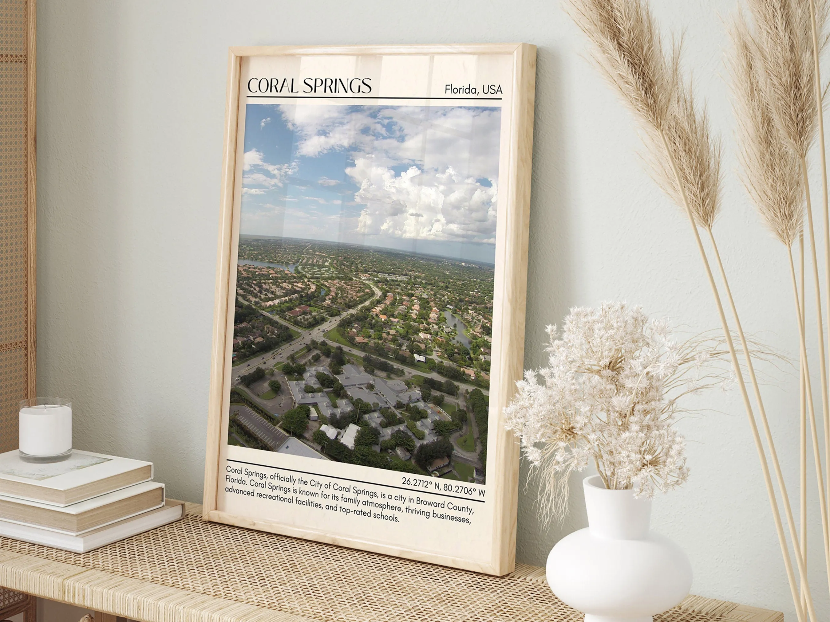 Coral Springs Minimal Wall Art, Florida, USA