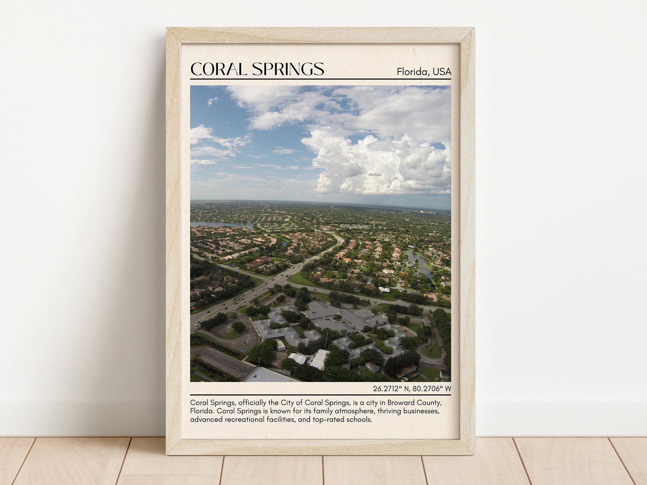 Coral Springs Minimal Wall Art, Florida, USA