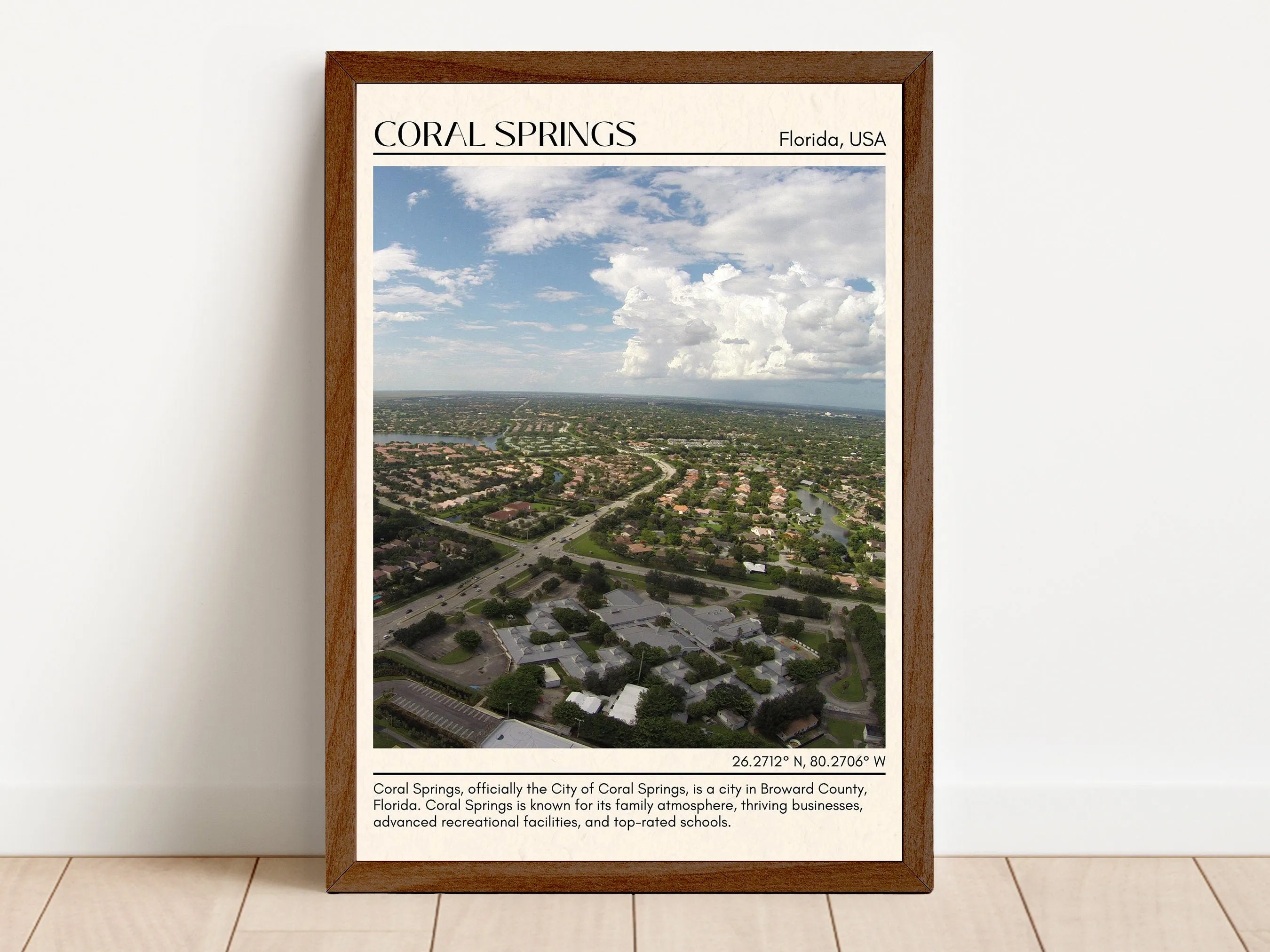 Coral Springs Minimal Wall Art, Florida, USA