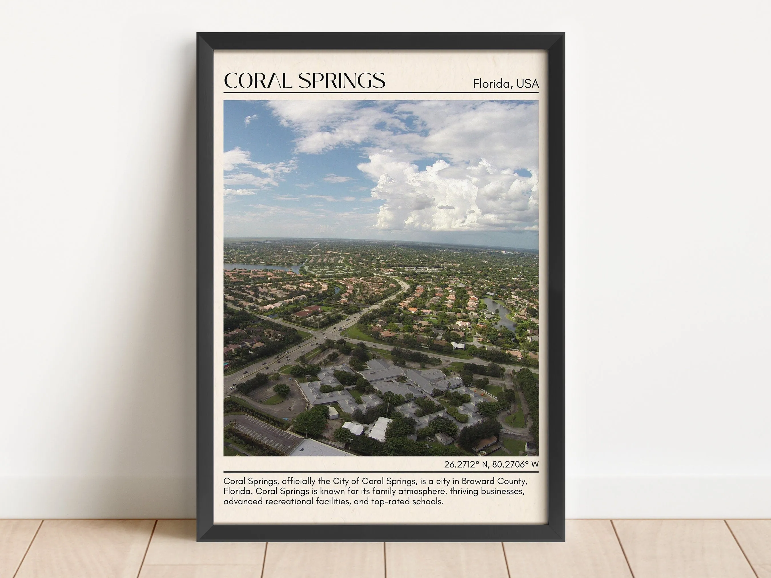 Coral Springs Minimal Wall Art, Florida, USA