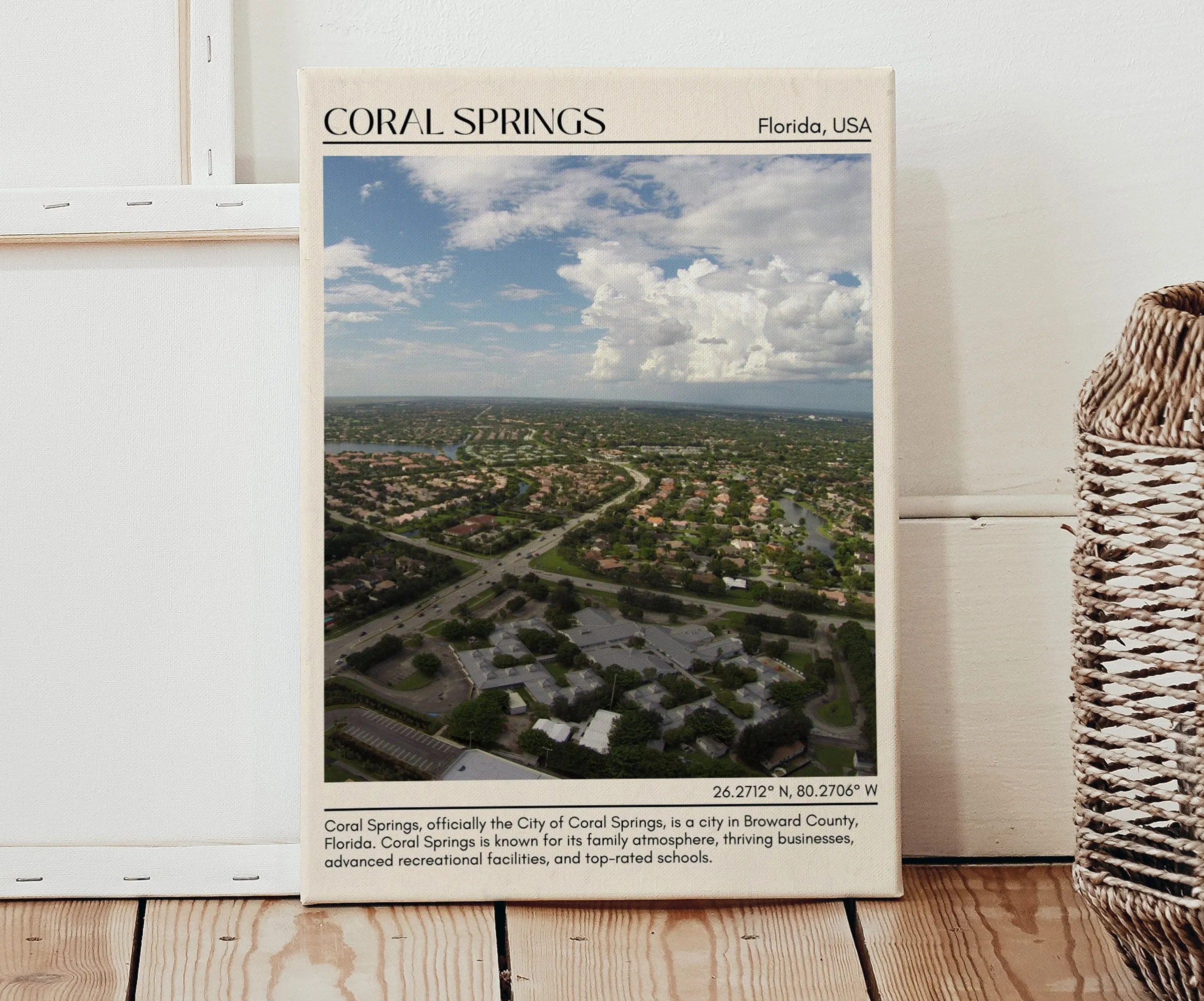 Coral Springs Minimal Wall Art, Florida, USA