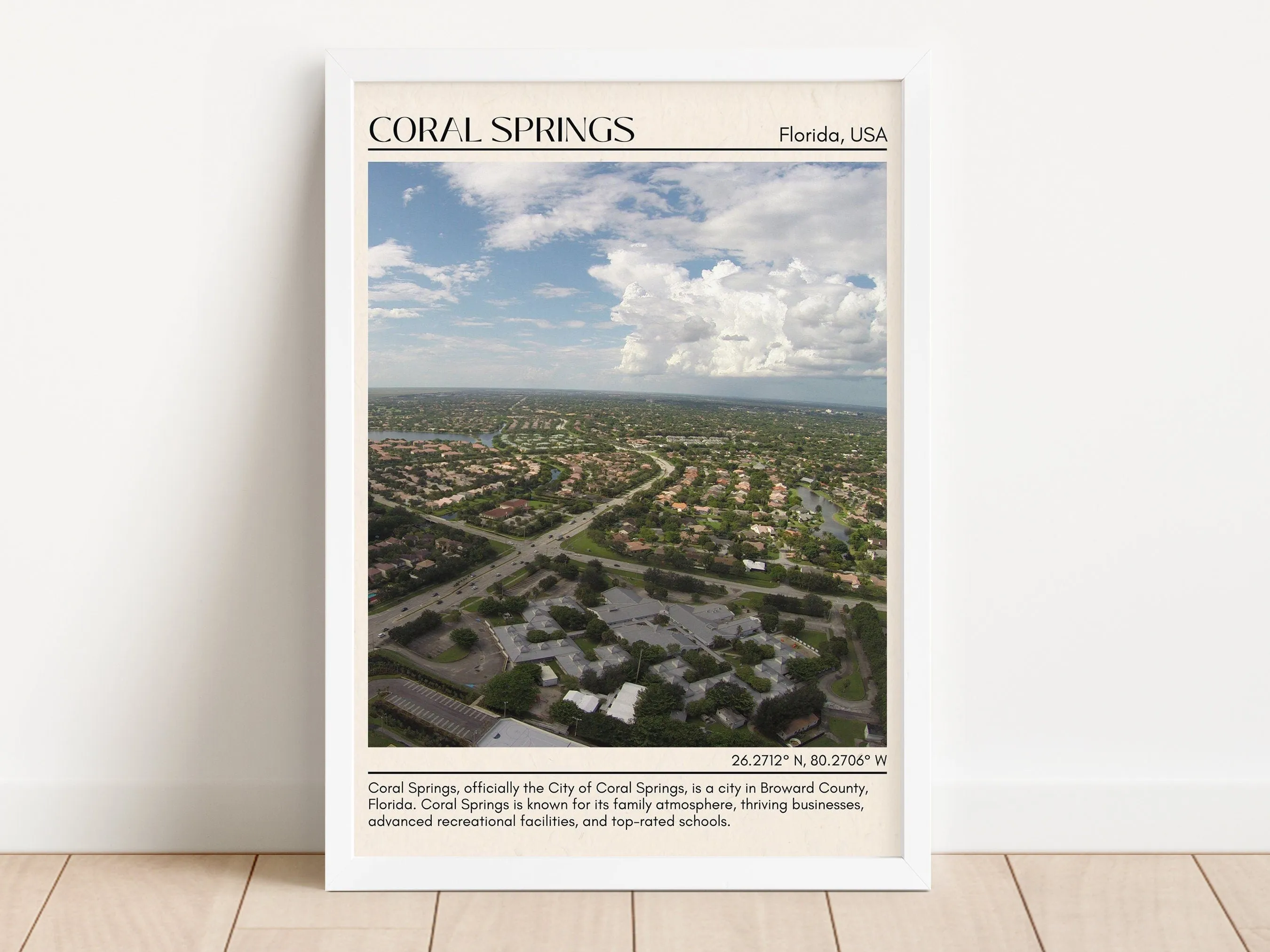 Coral Springs Minimal Wall Art, Florida, USA