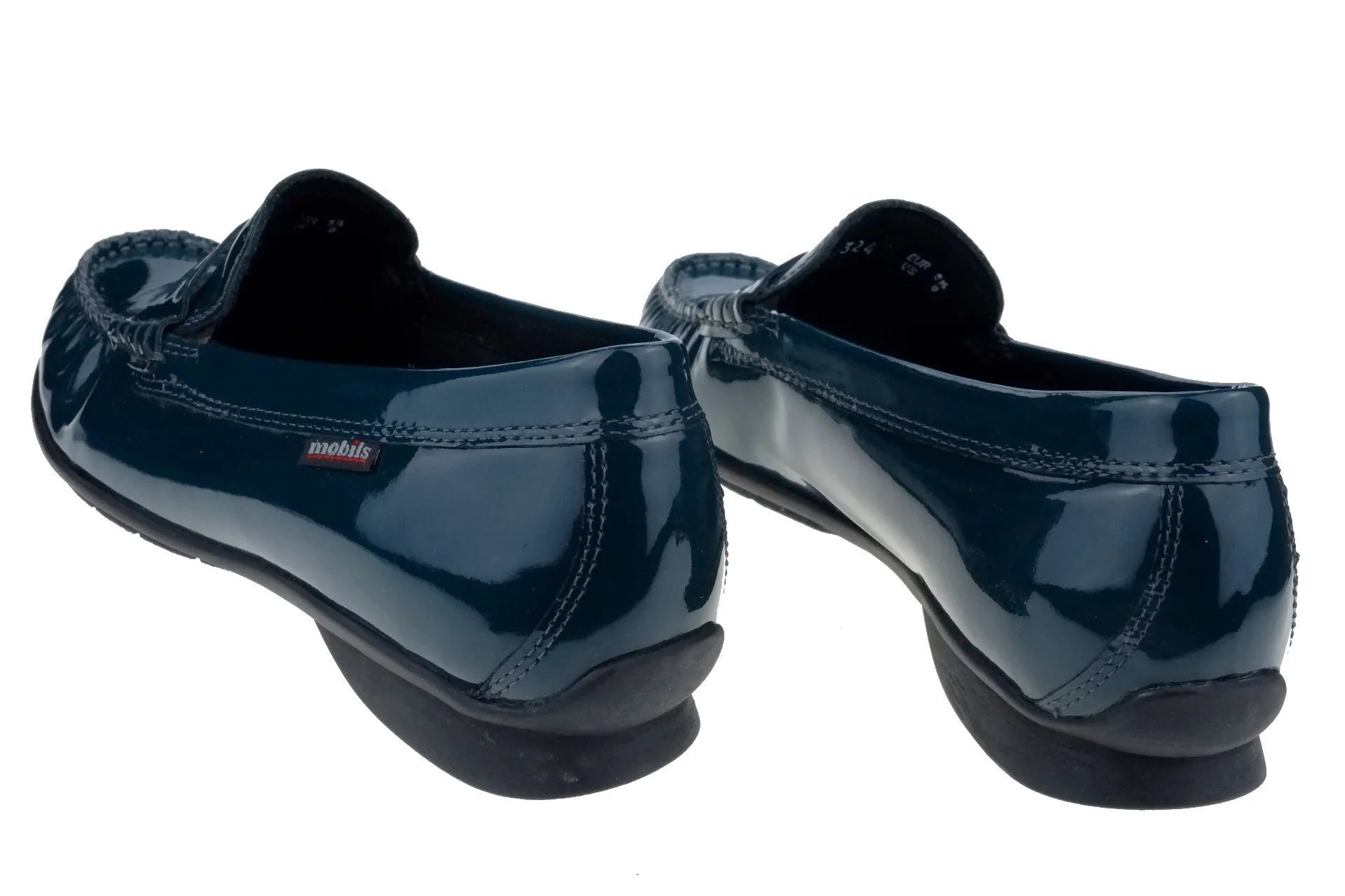 'Crizia' women's ergonimic wide fit (H) moccasin - green patent