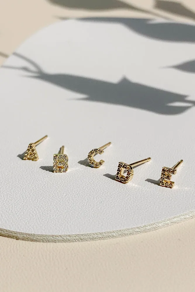 Cubic Initial Ear Studs
