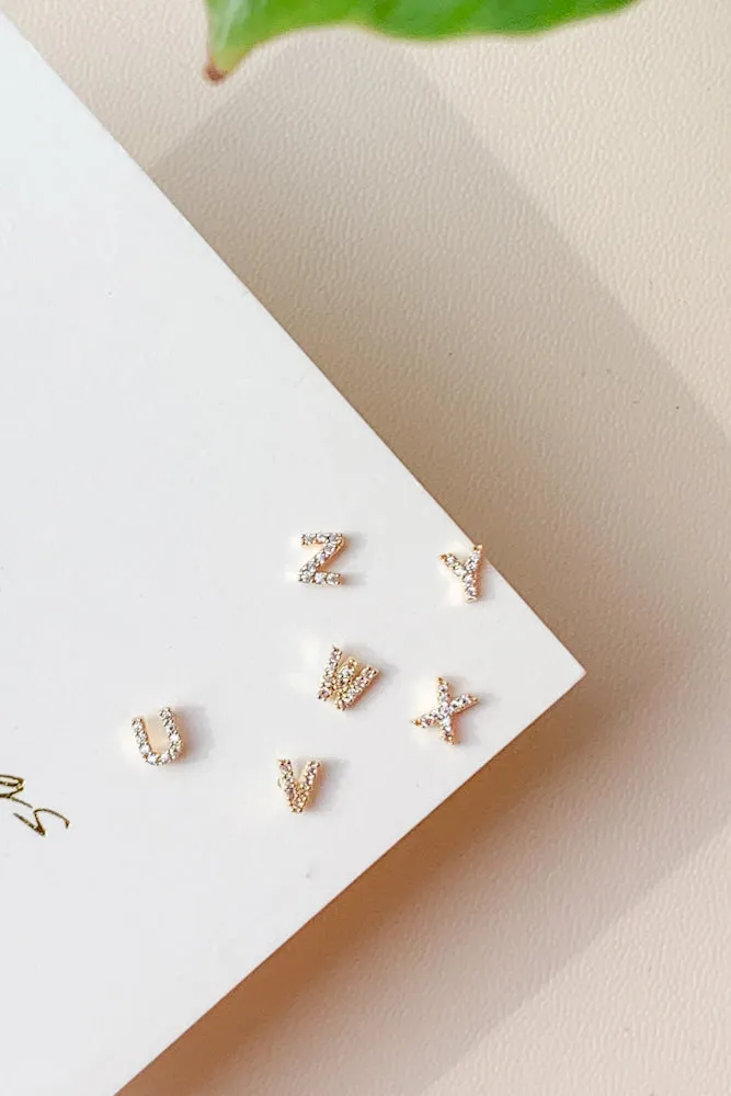 Cubic Initial Ear Studs