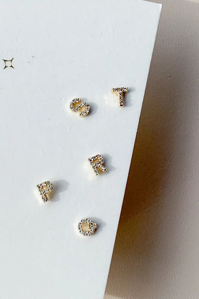 Cubic Initial Ear Studs