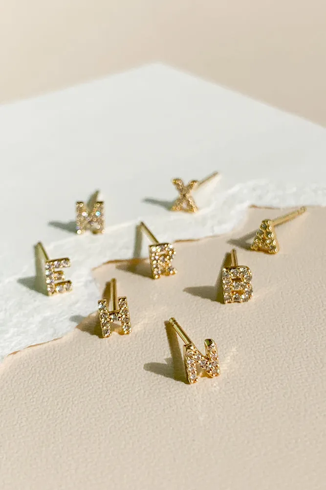 Cubic Initial Ear Studs