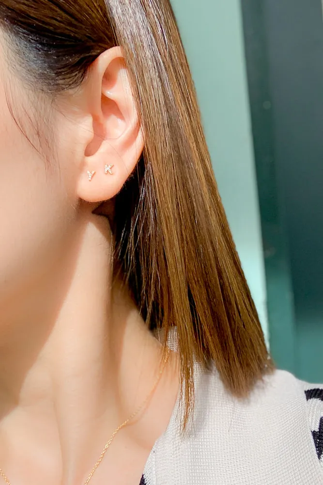 Cubic Initial Ear Studs