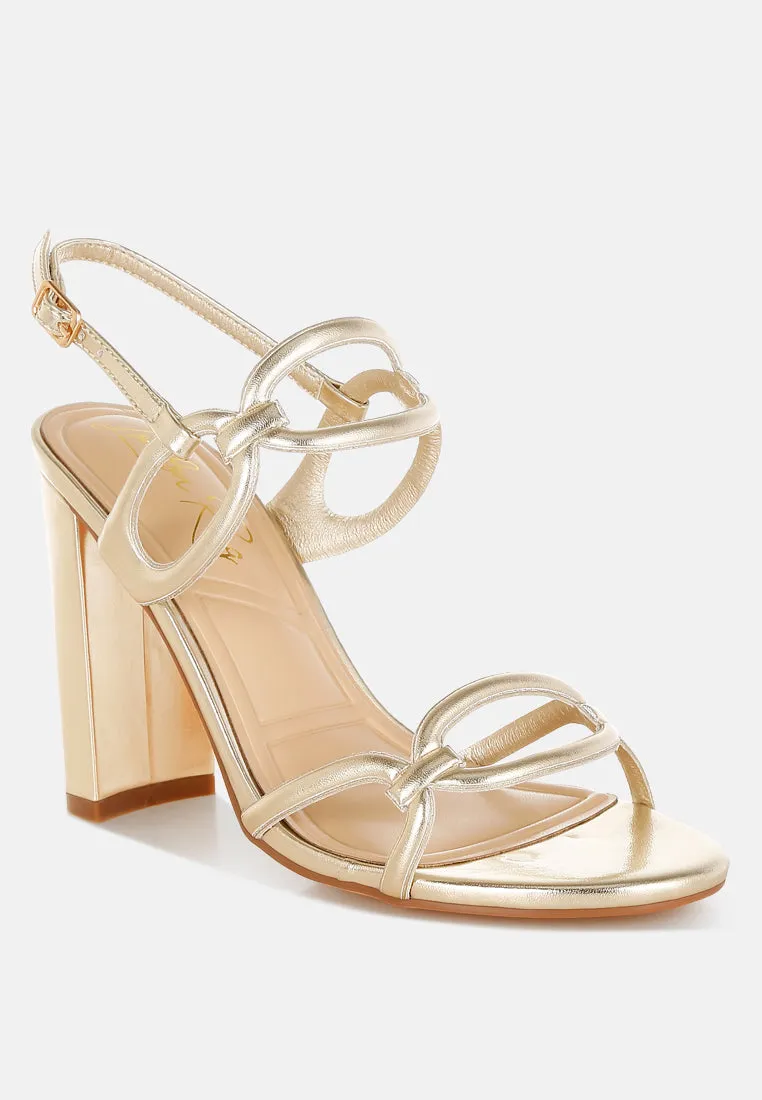 Cut Out Chain Metallic Sandals By RUW