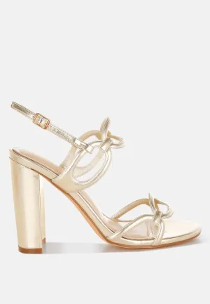 Cut Out Chain Metallic Sandals By RUW