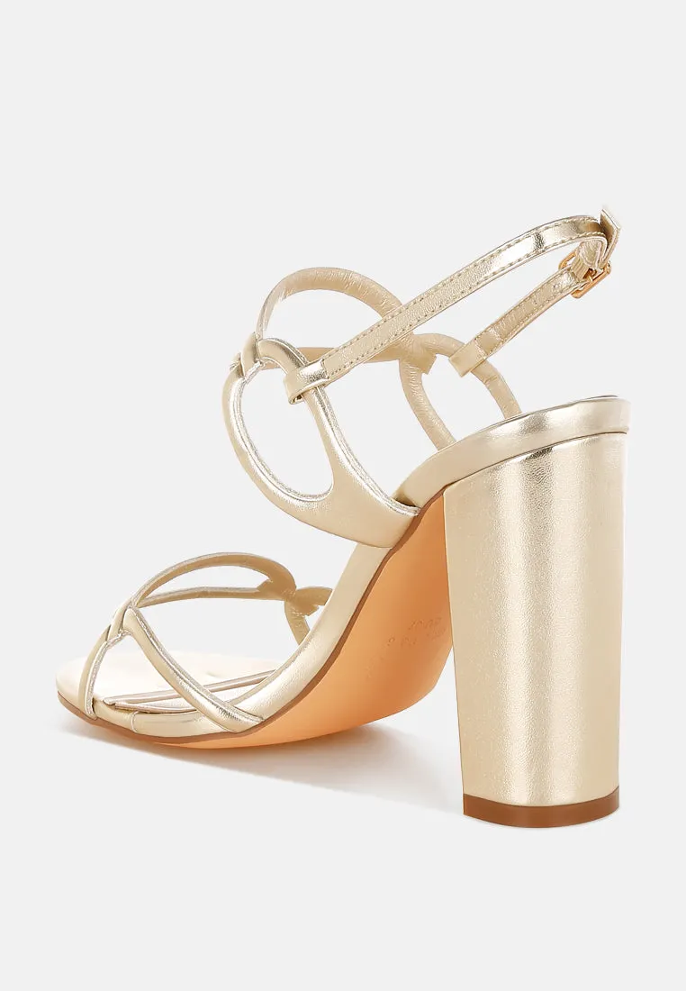 Cut Out Chain Metallic Sandals By RUW