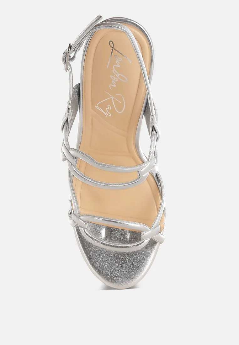 Cut Out Chain Metallic Sandals By RUW