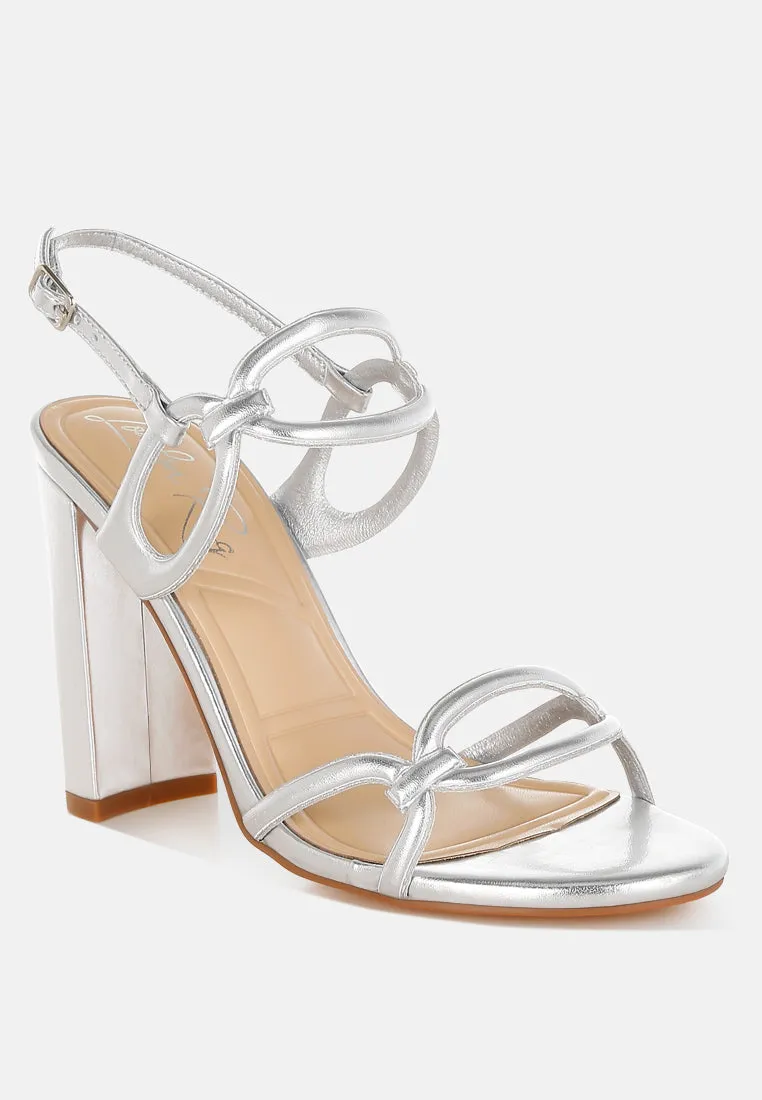 Cut Out Chain Metallic Sandals By RUW