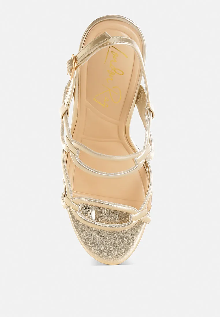 Cut Out Chain Metallic Sandals By RUW