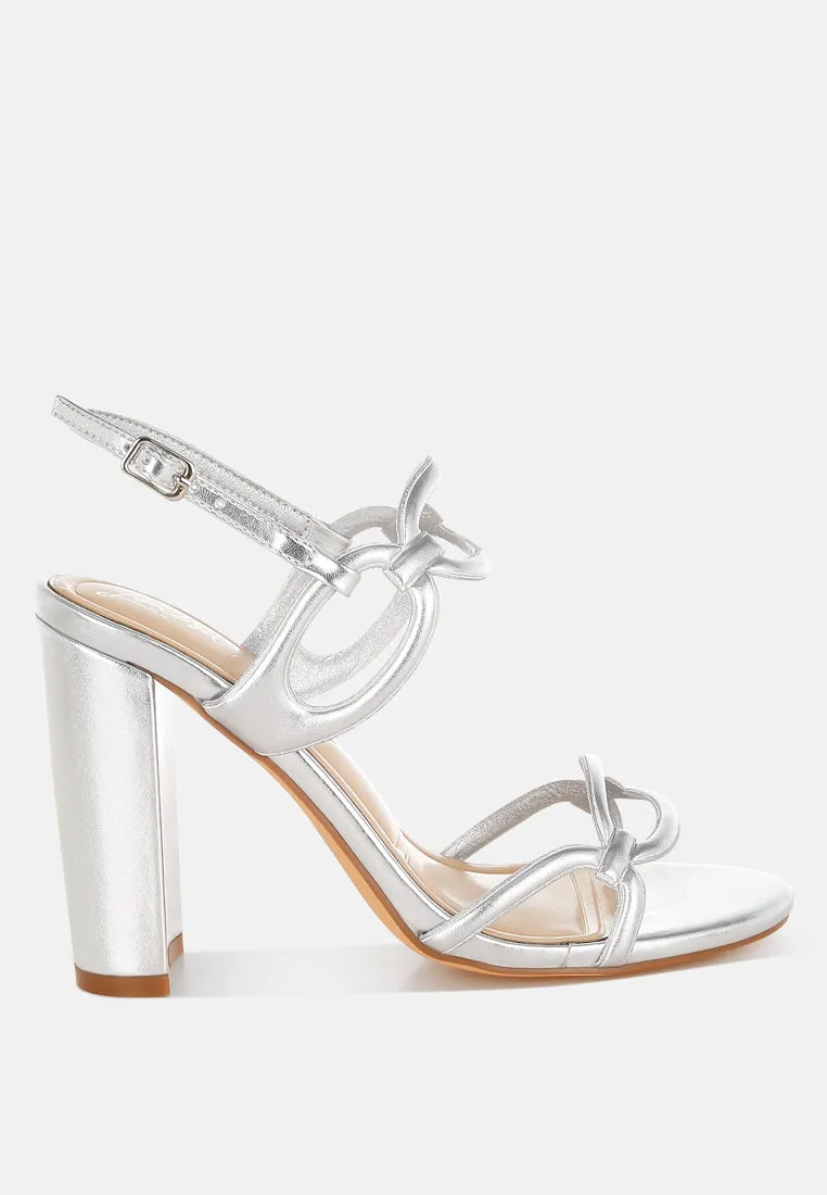 Cut Out Chain Metallic Sandals By RUW
