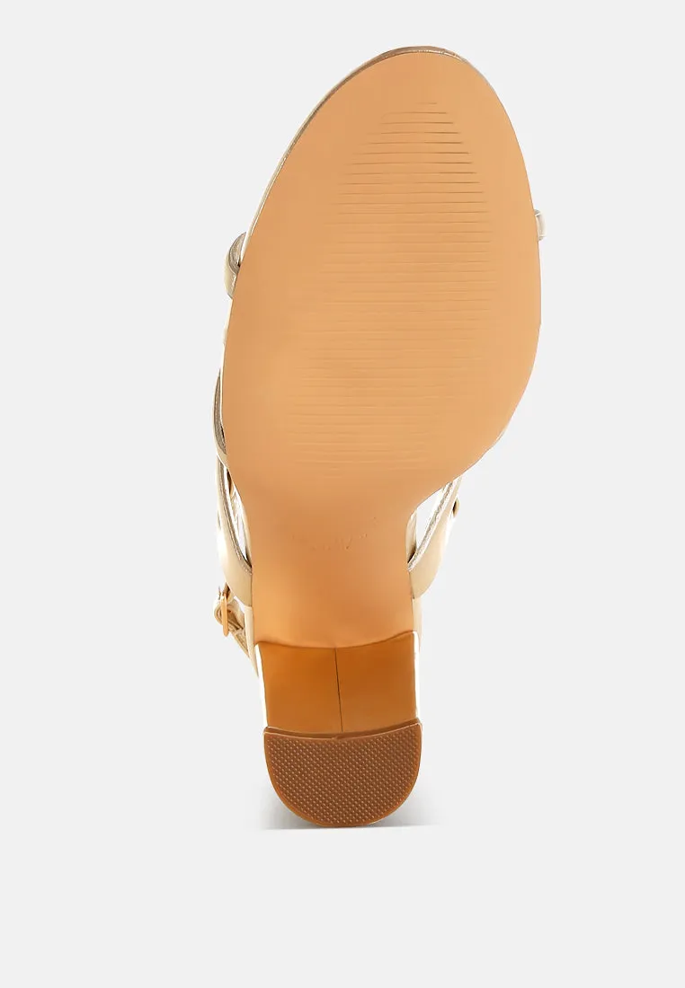 Cut Out Chain Metallic Sandals By RUW