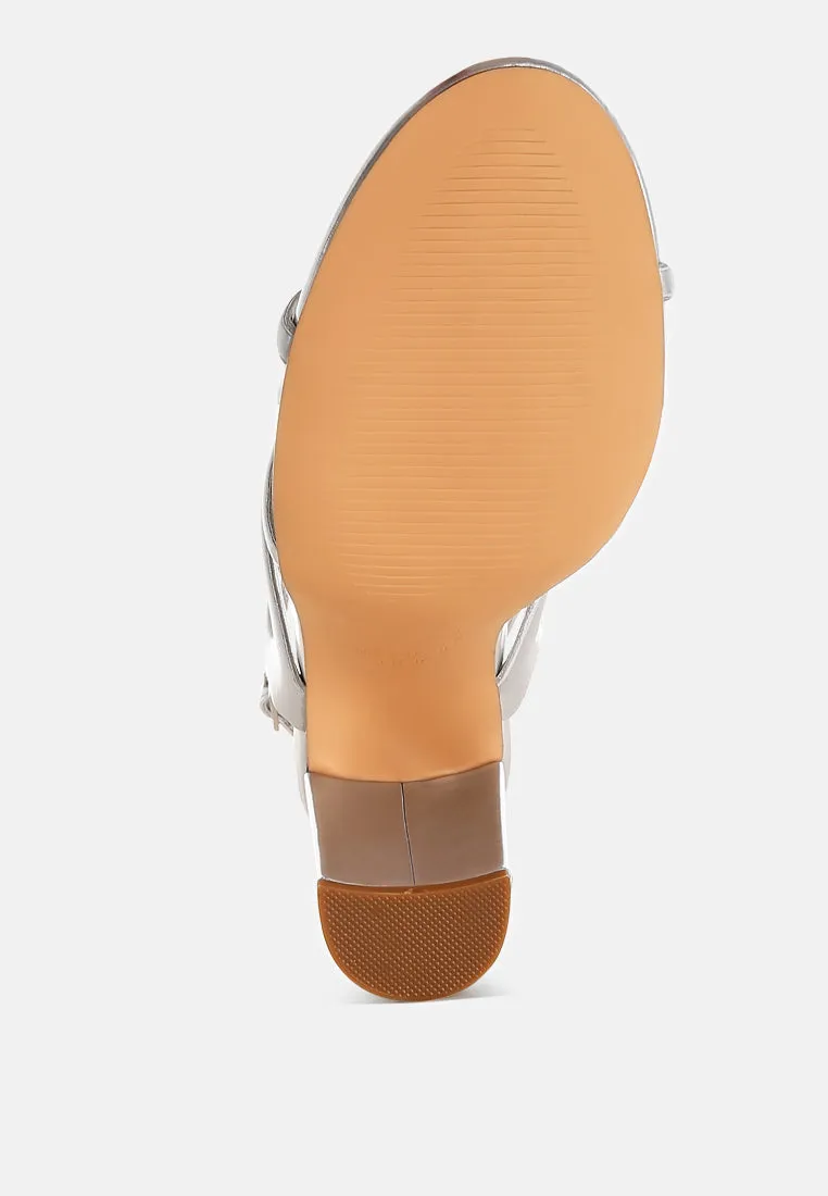 Cut Out Chain Metallic Sandals By RUW