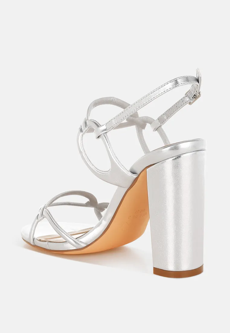 Cut Out Chain Metallic Sandals By RUW