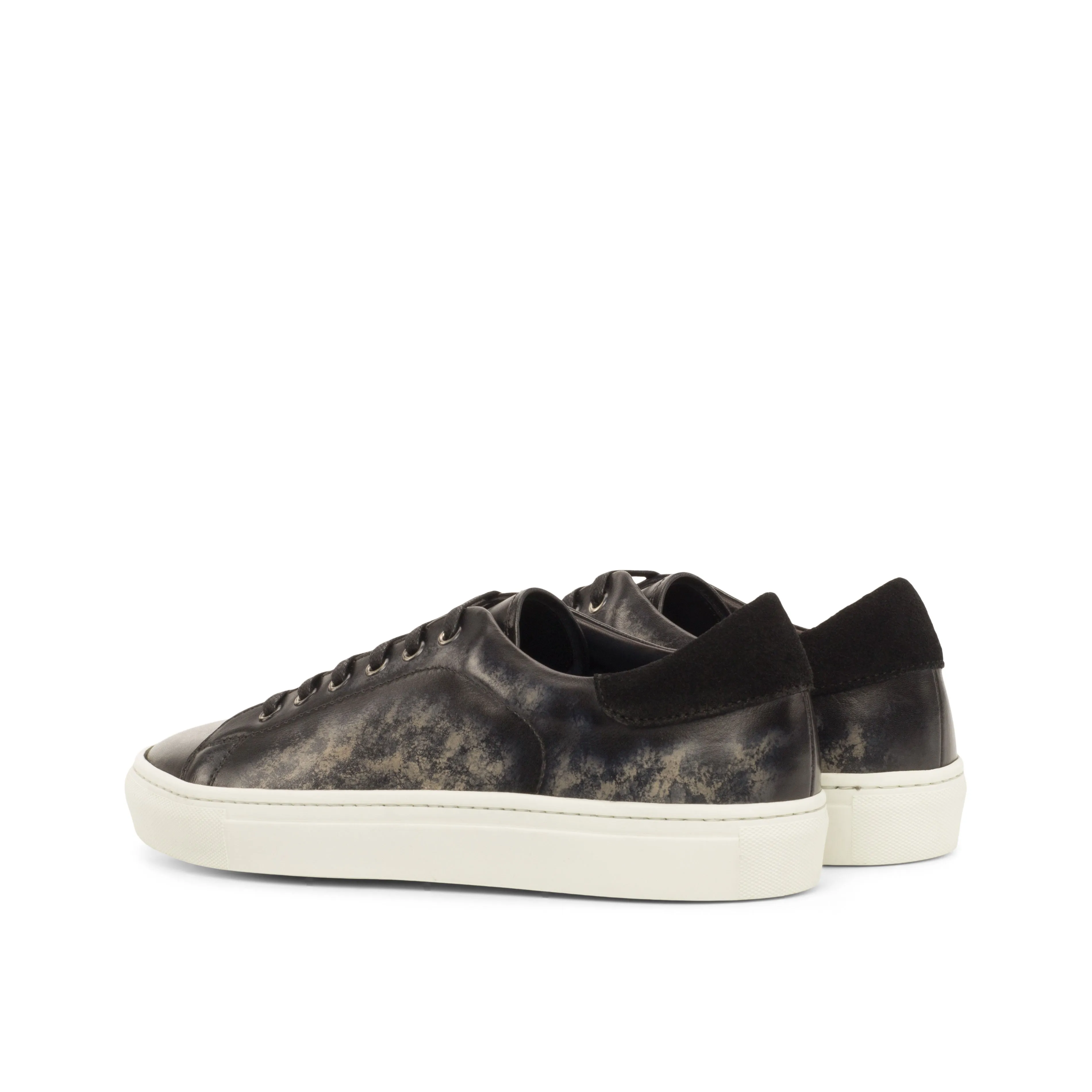DapperFam Rivale in Black Men's Lux Suede Trainer