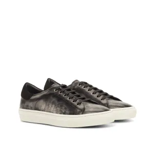 DapperFam Rivale in Black Men's Lux Suede Trainer