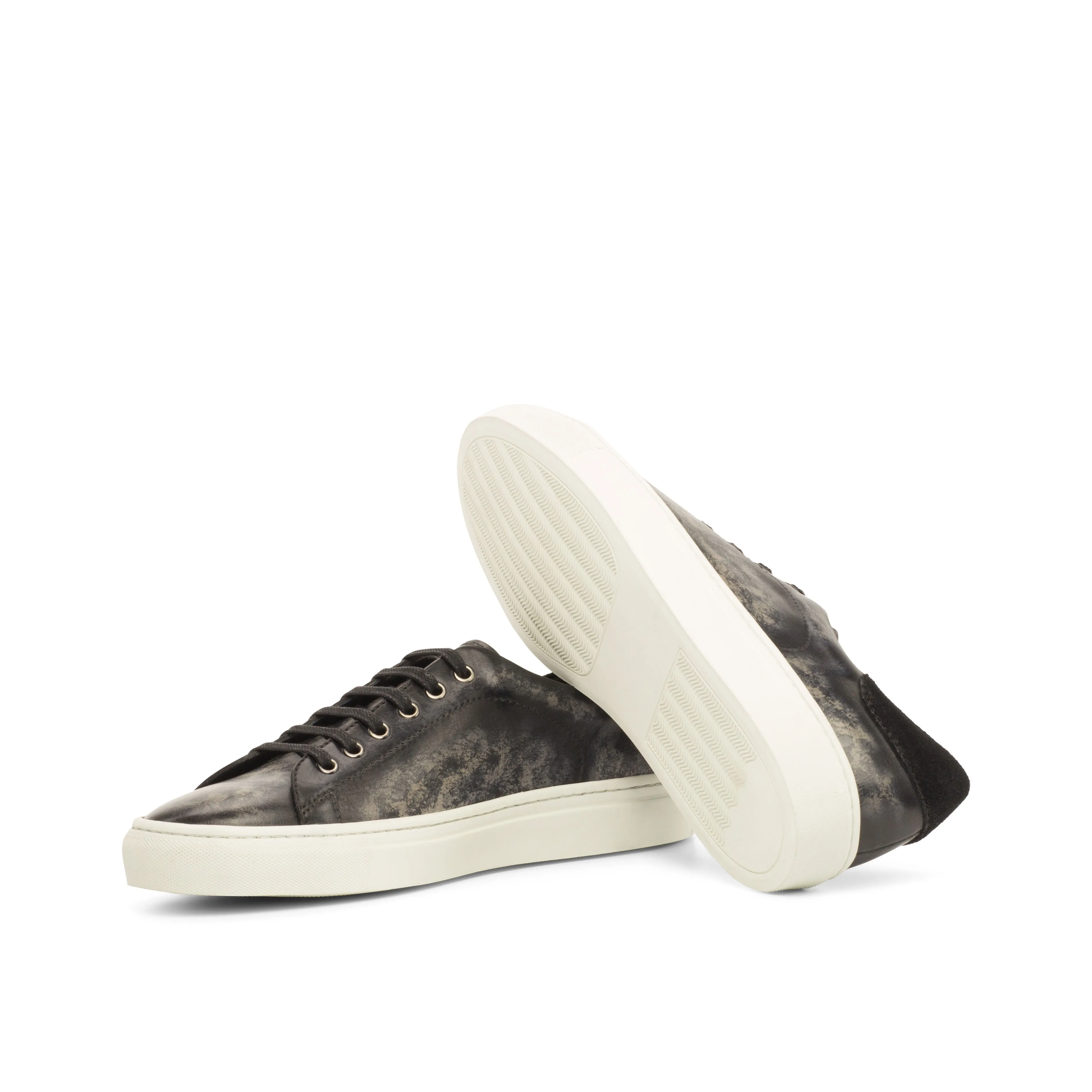 DapperFam Rivale in Black Men's Lux Suede Trainer