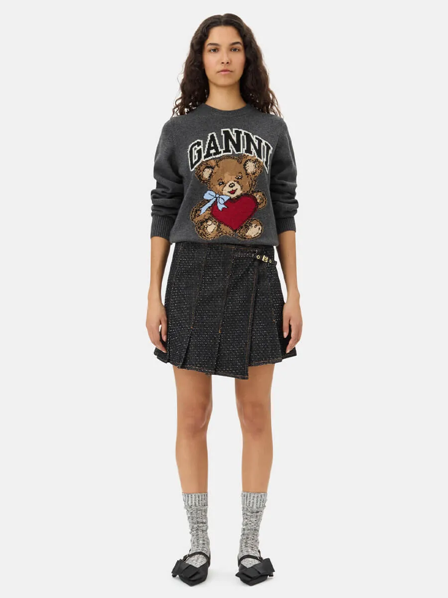 Dark Grey Graphic Bear Jumper