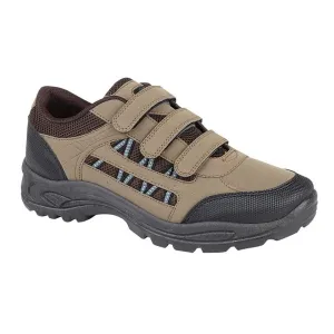 DEK ASCEND Mens Triple Touch Fasten Padded Trail Shoes Khaki/Brown