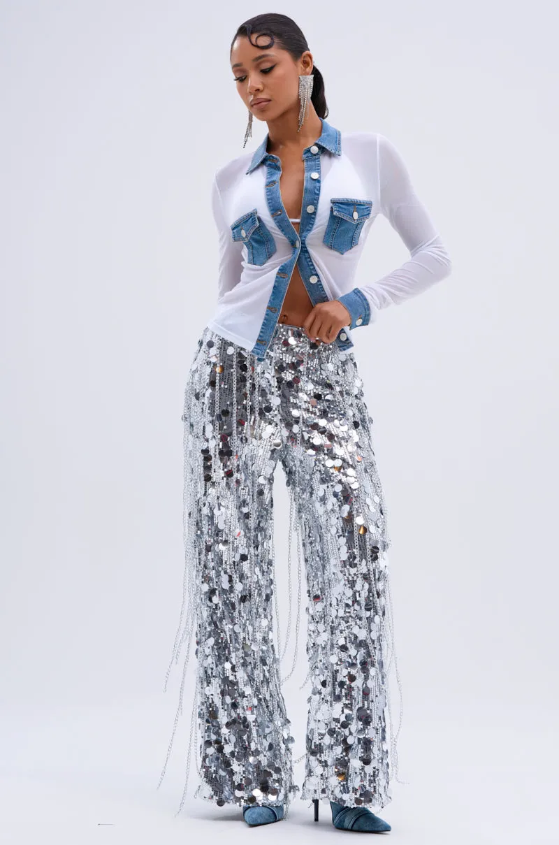 DIFFERENT LOVE MESH BUTTON DOWN