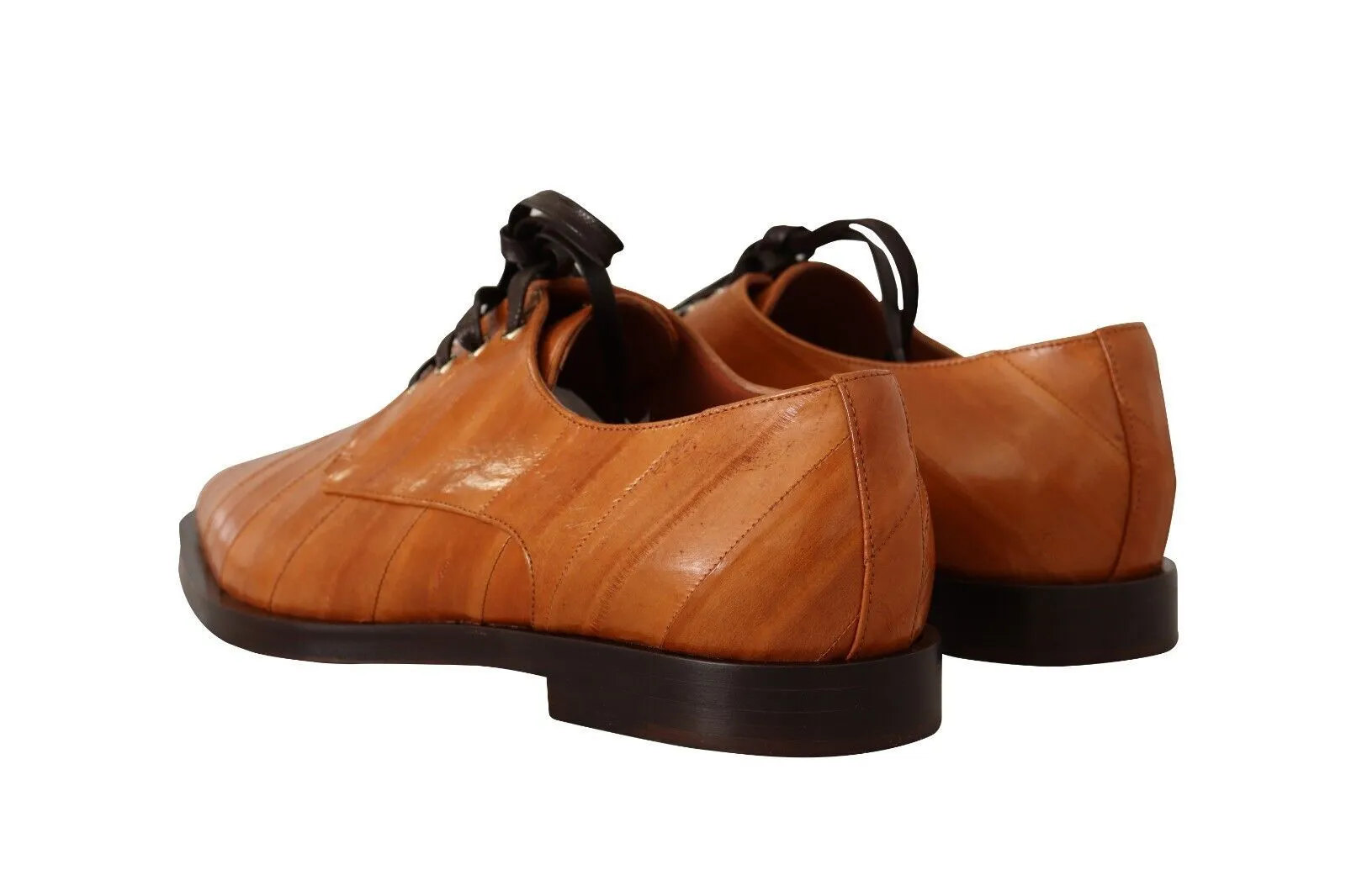 Dolce & Gabbana Leather Elegant Eel Lace Up Formal Flats