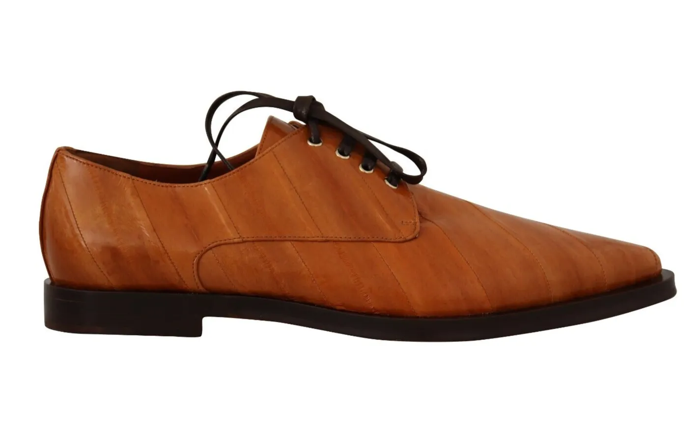 Dolce & Gabbana Leather Elegant Eel Lace Up Formal Flats