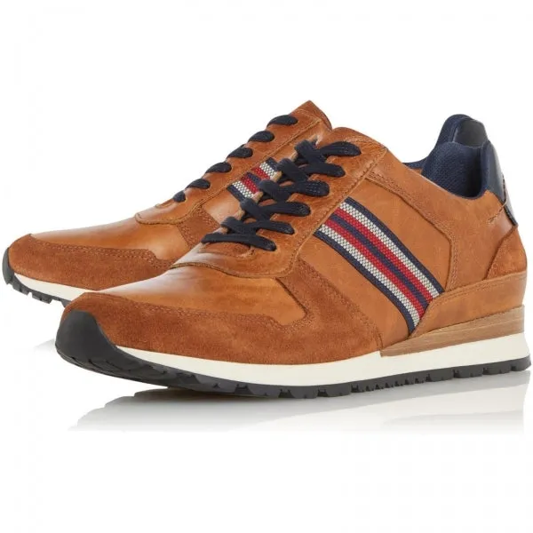 Dune London TRURO Mens Leather Trainers Tan