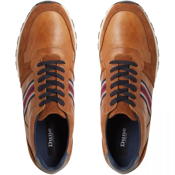 Dune London TRURO Mens Leather Trainers Tan