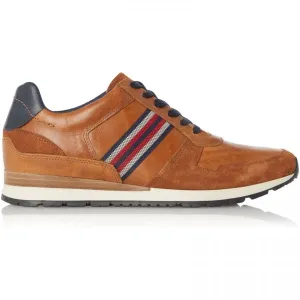 Dune London TRURO Mens Leather Trainers Tan