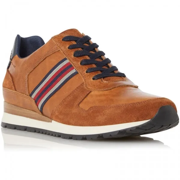 Dune London TRURO Mens Leather Trainers Tan