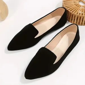 Elegant Black Slip-On Flats for Women - Lightweight, Comfortable & Versatile
