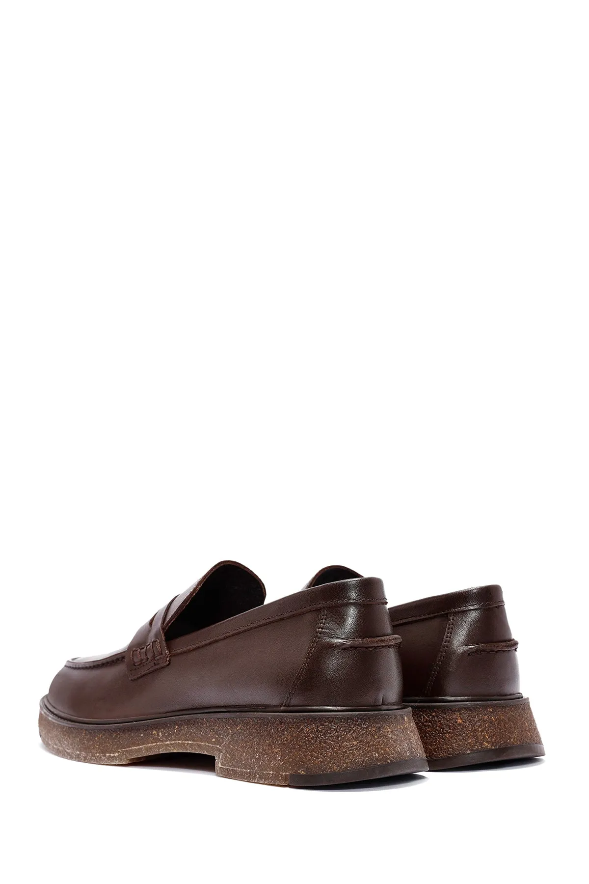 Erkek Kahverengi Deri Casual Loafer