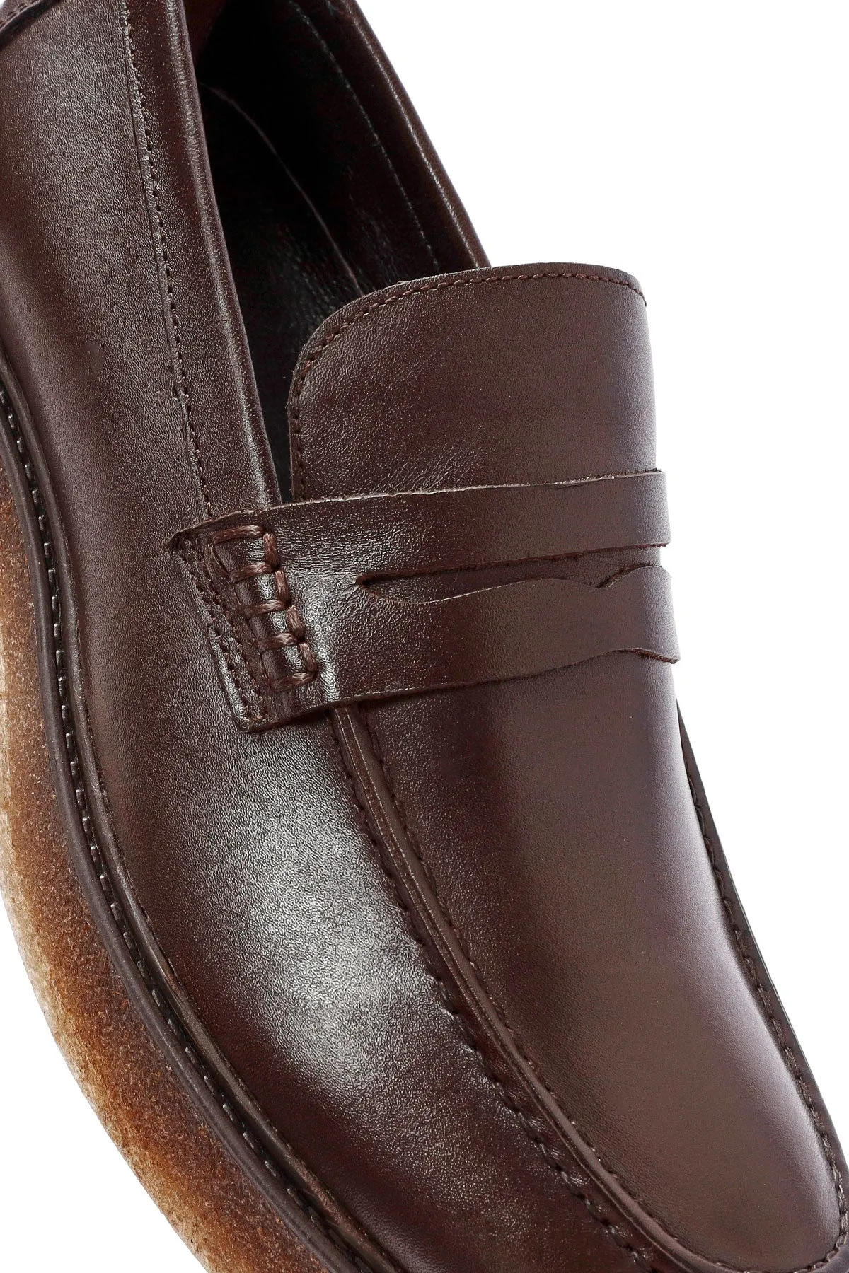 Erkek Kahverengi Deri Casual Loafer