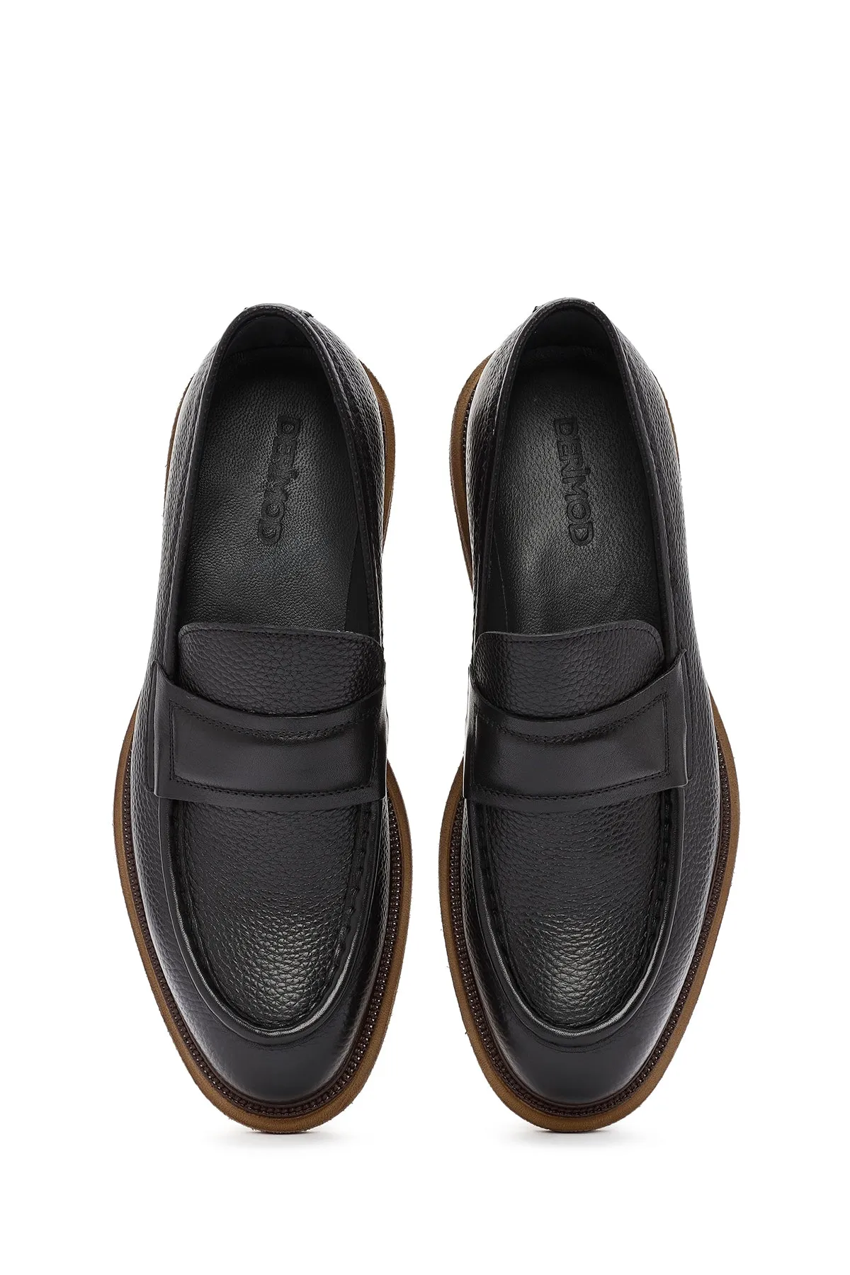 Erkek Siyah Deri Klasik Loafer