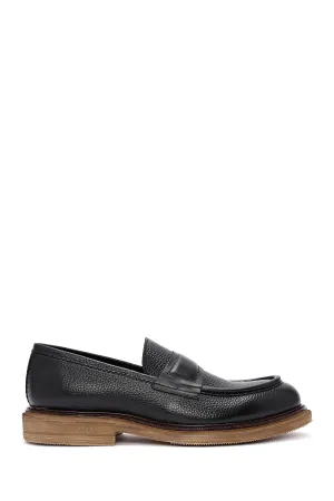 Erkek Siyah Deri Klasik Loafer