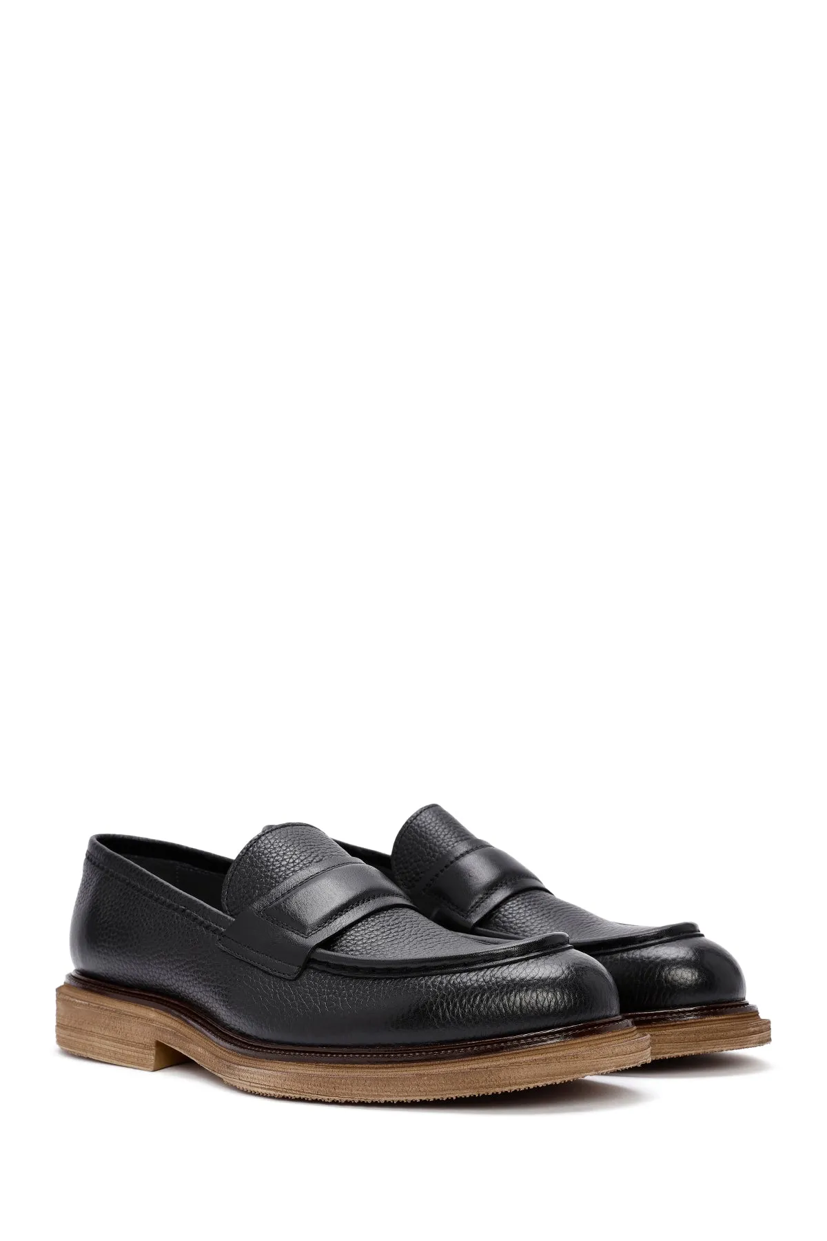 Erkek Siyah Deri Klasik Loafer