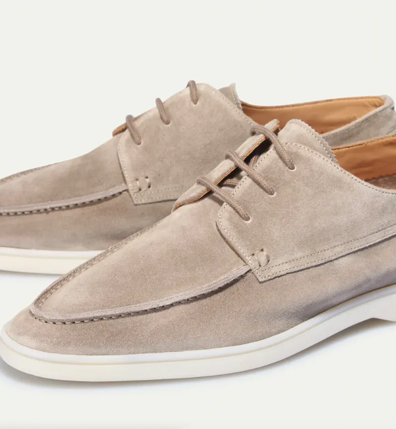 Fabian | Men's Suede Lace-Up Moccasin Loafers - Soft, Flexible Sole for Smart Casual Style