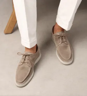Fabian | Men's Suede Lace-Up Moccasin Loafers - Soft, Flexible Sole for Smart Casual Style