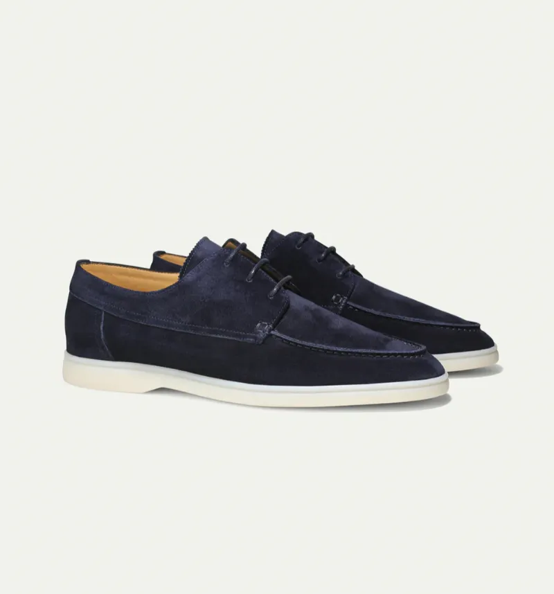 Fabian | Men's Suede Lace-Up Moccasin Loafers - Soft, Flexible Sole for Smart Casual Style