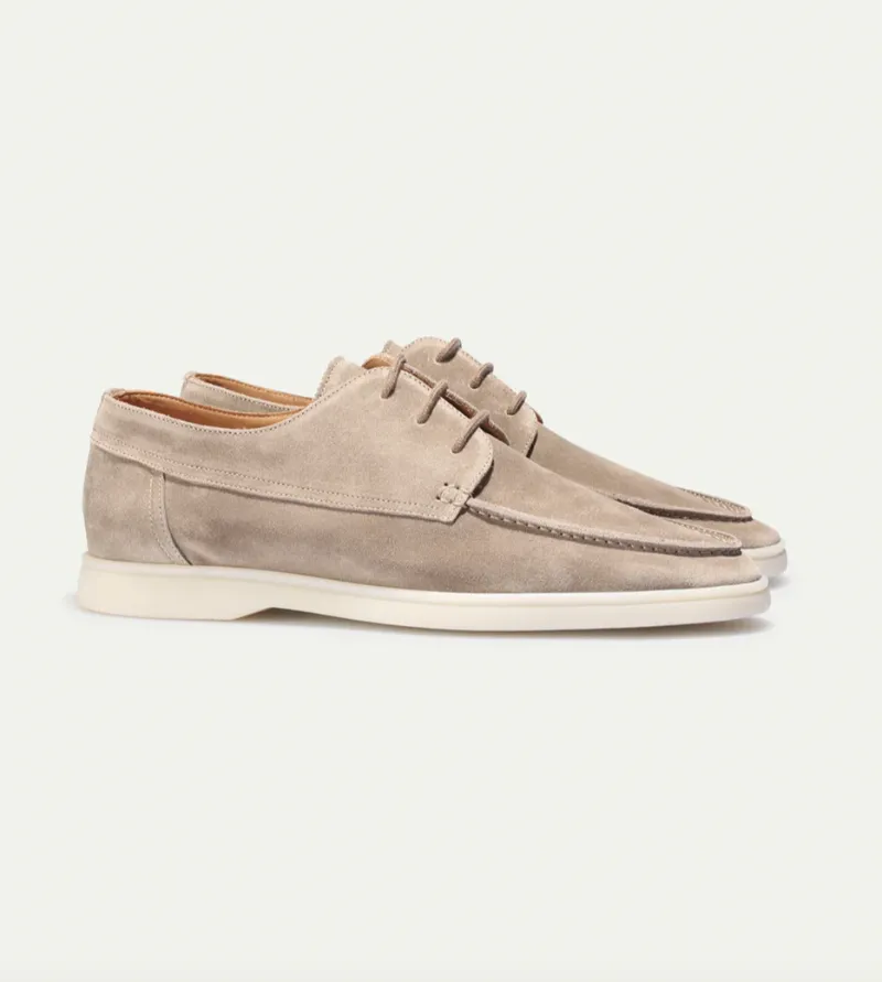 Fabian | Men's Suede Lace-Up Moccasin Loafers - Soft, Flexible Sole for Smart Casual Style