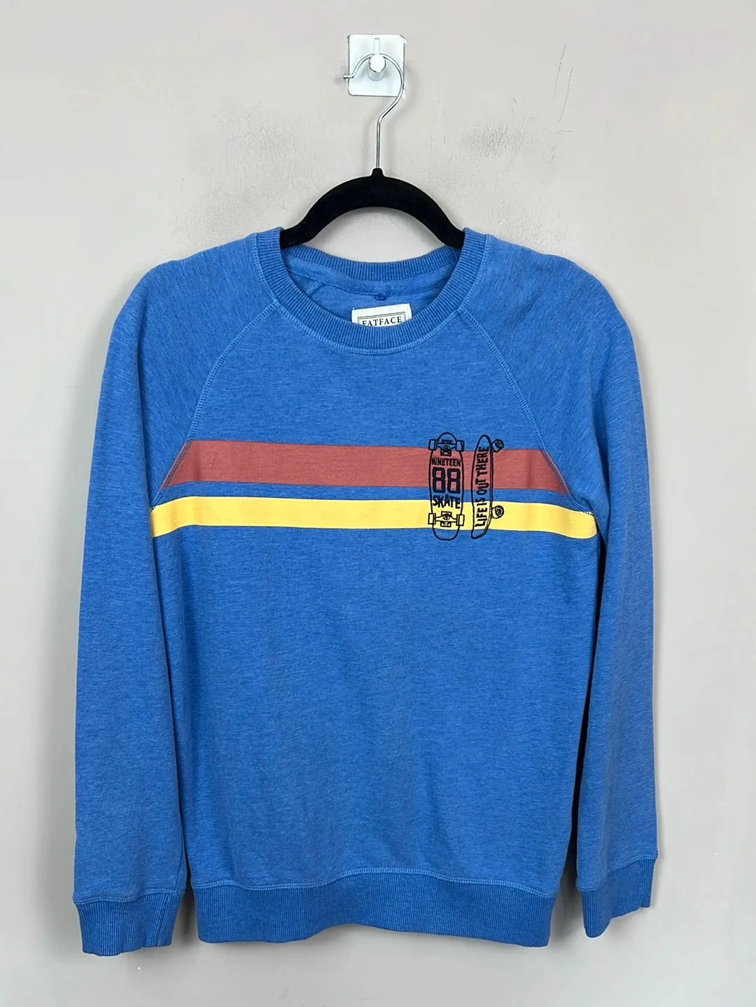 Fat Face blue stripe chest sweatshirt 12-13y